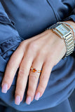Status Design Orange Sapphire and Diamond Ring