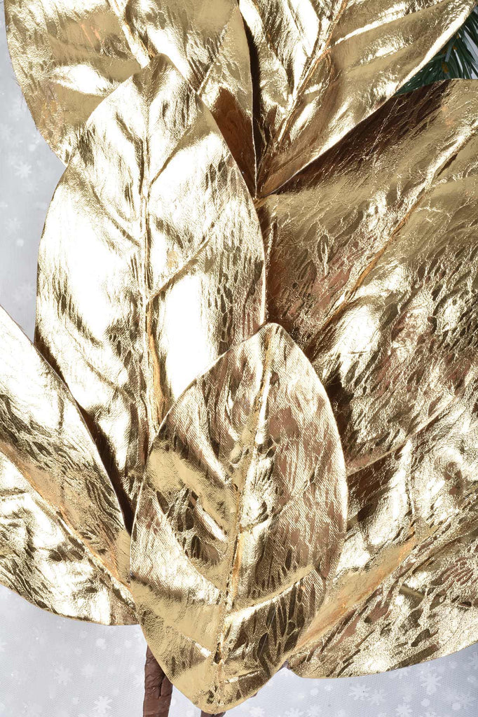 Shiny Gold Magnolia Leaf Sprays, Set of 3