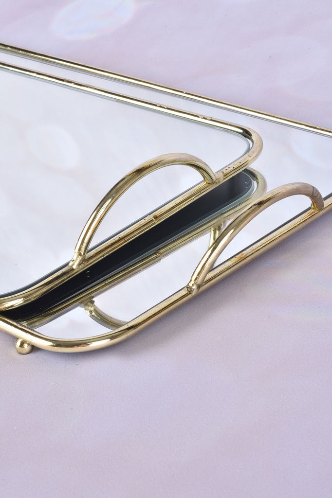 Rectangular Mirrored Trays, Set of 2