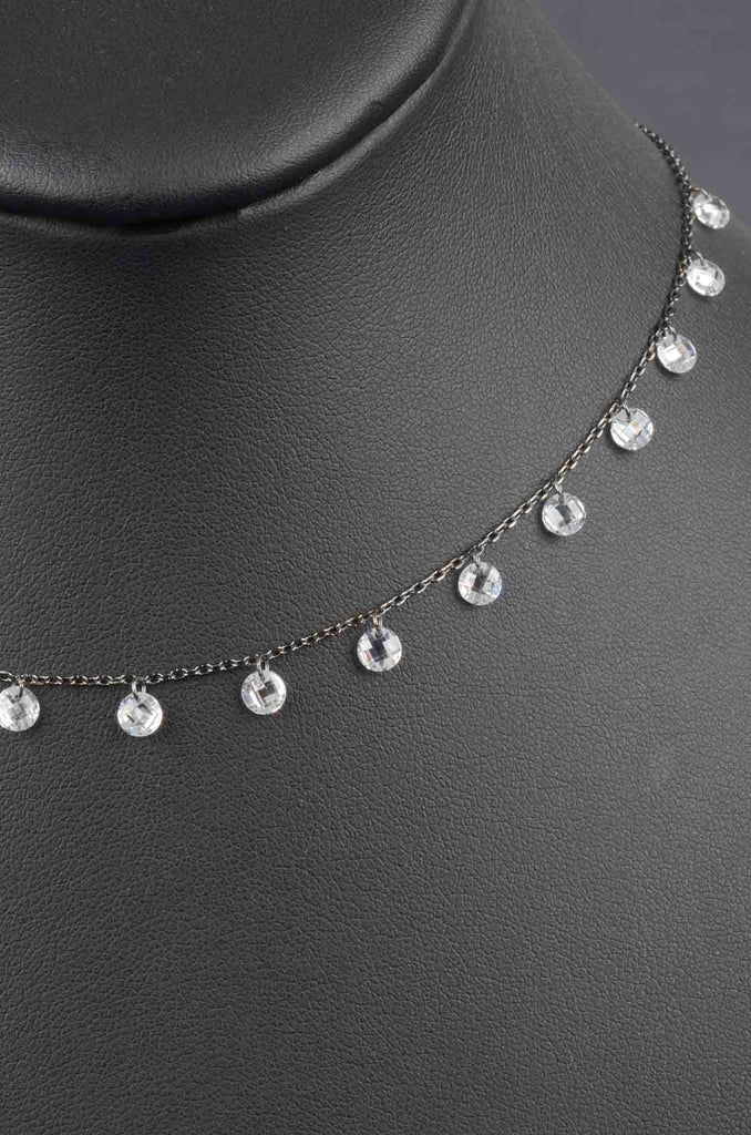 Sterling Couture Inspired 16" or 36" Delicate Faceted Drop Necklace