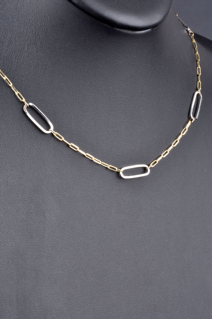Italian Sterling Status Oval Paper Clip Necklace