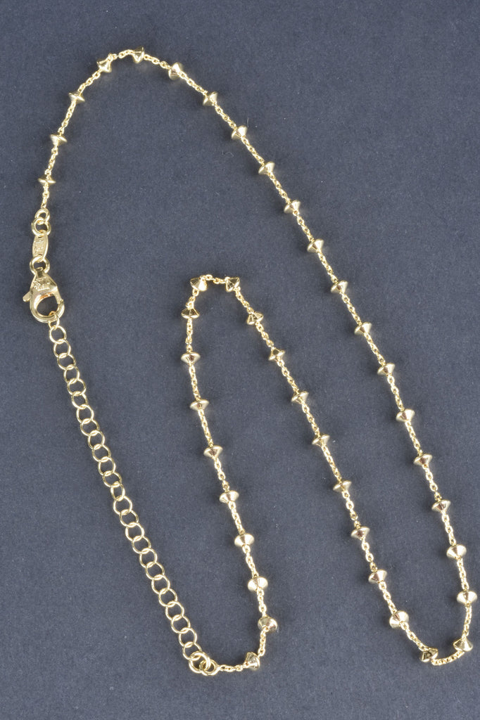 Italian Sterling Handmade Orbital Bead Station Necklace