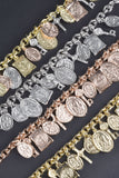 Italian Religious Medallion Charm Necklace