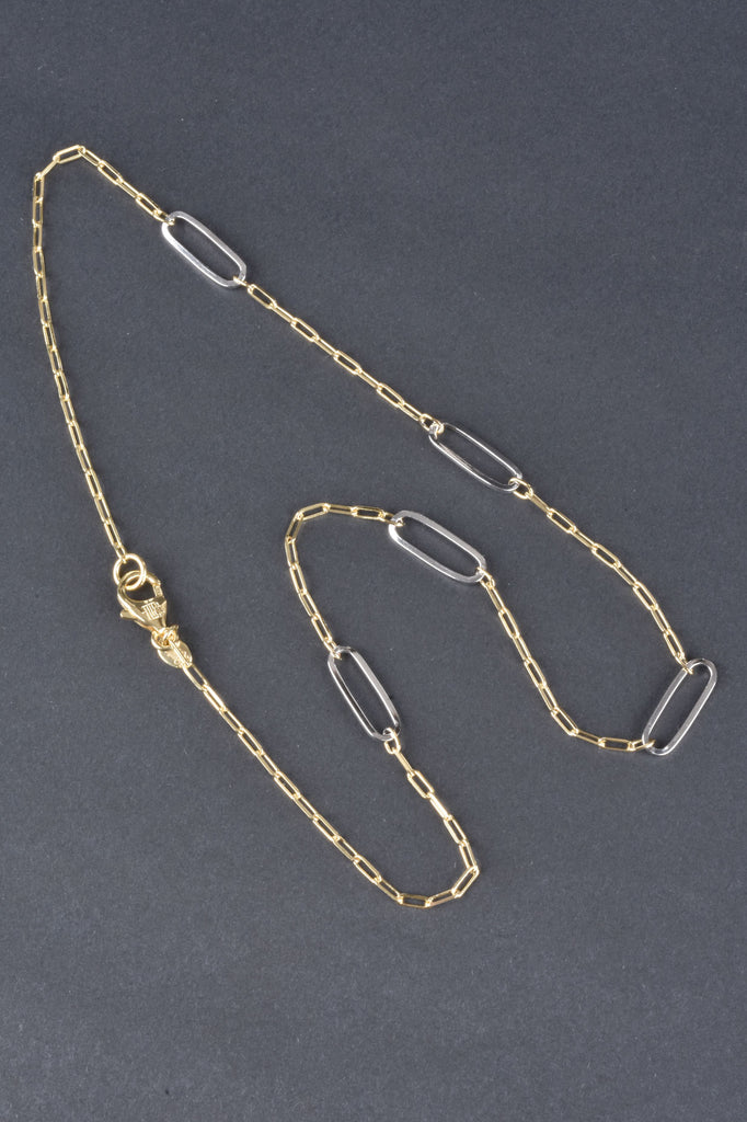 Italian Sterling Status Oval Paper Clip Necklace