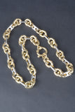 Italian Double Rolo and Oval Station Status Link Necklace