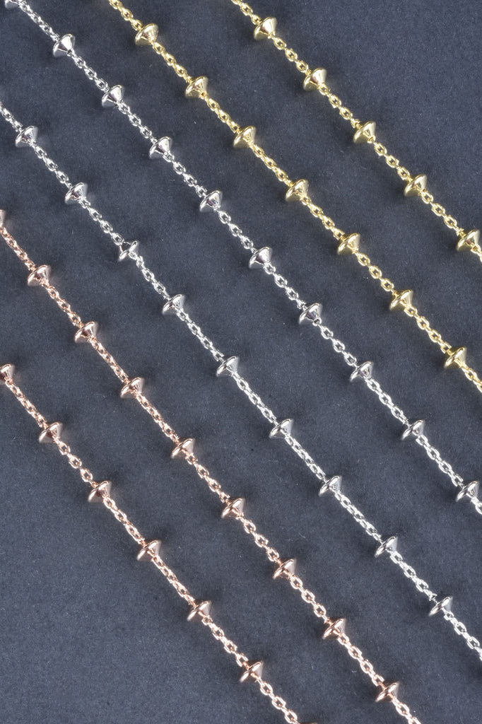 Italian Sterling Handmade Orbital Bead Station Necklace