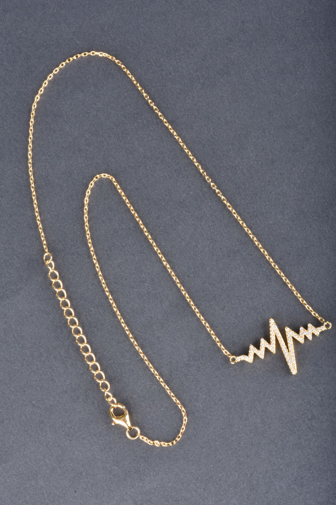 Sterling Handmade Reversible Heartbeat Love Necklace