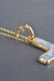 Sterling Handmade Elongated Roman Glass Cross Enhancer Necklace