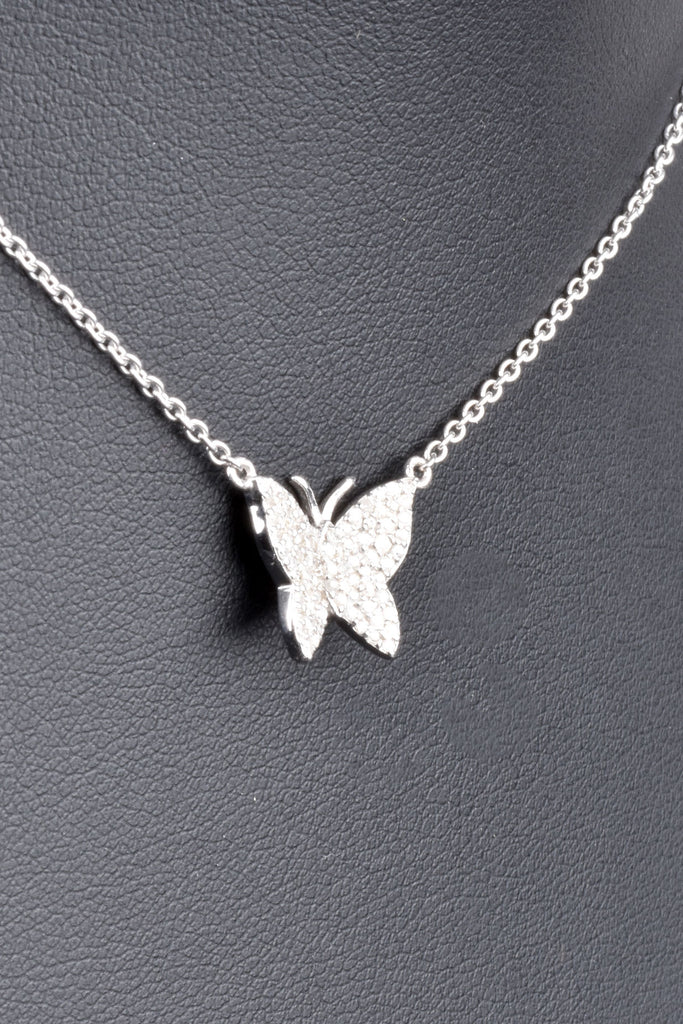 Sterling 1/4ct Diamond Handmade Butterfly Necklace