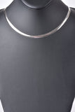 Italian Sterling Domed Polished or Diamond Cut Herringbone Necklace