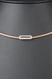 Italian Sterling Braided Woven Status Pave Oval Center Collar Necklace