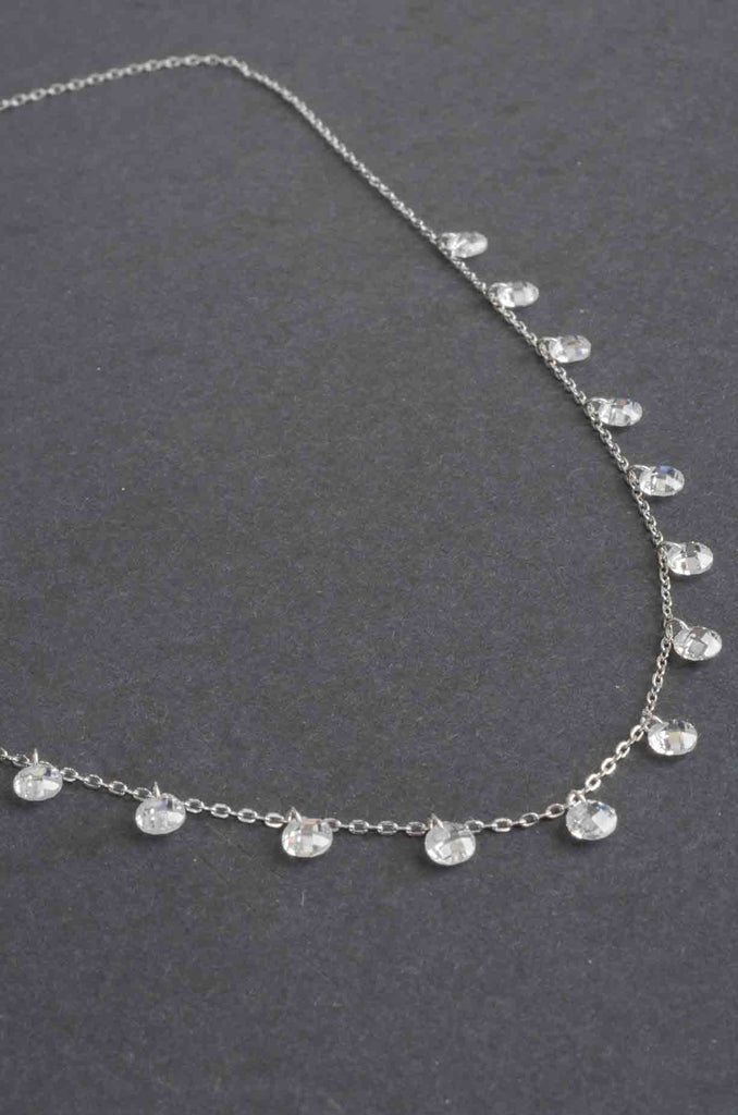 Sterling Couture Inspired 16" or 36" Delicate Faceted Drop Necklace