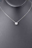 Sterling Special Cut Square Design Necklace with Pave Side Necklace