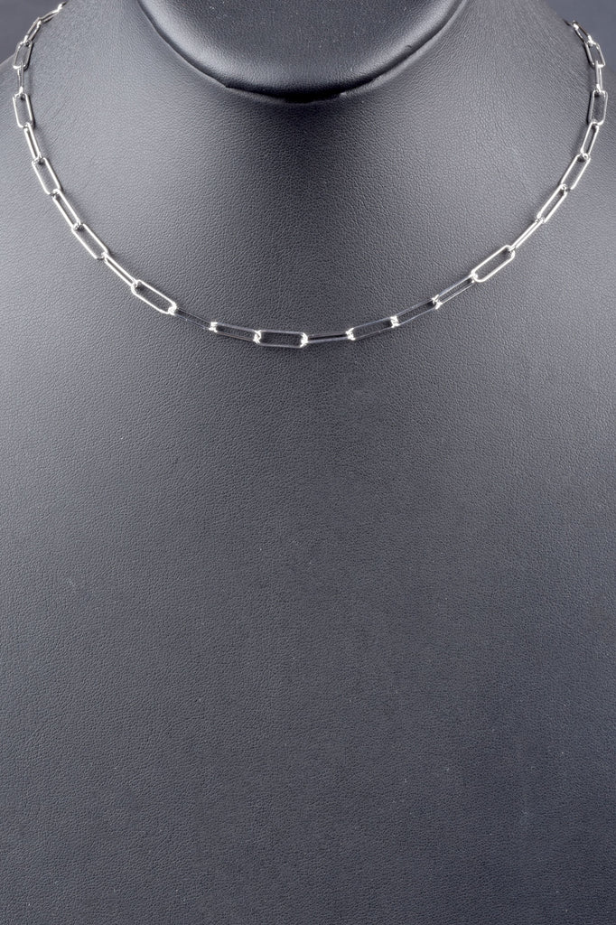 Italian Sterling Paperclip Necklace with Designer Toggle Clasp