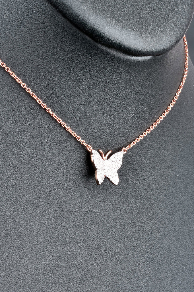 Sterling 1/4ct Diamond Handmade Butterfly Necklace