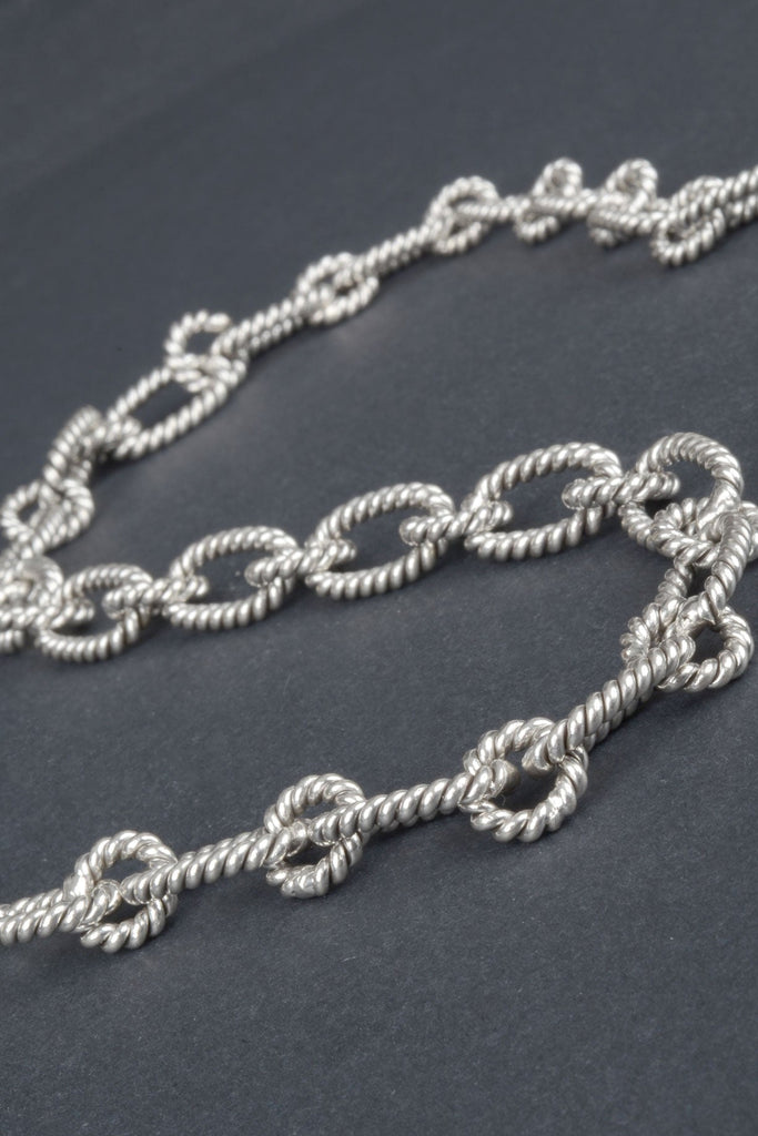 Bali Sterling Handmade Solid Wrapped Rolo Link Necklace