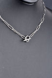 Italian Sterling Paperclip Necklace with Designer Toggle Clasp