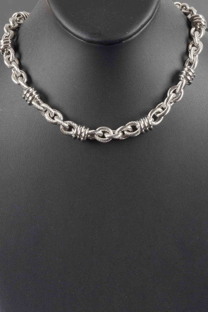 Italian Ribbed and Polished Status Link Necklace
