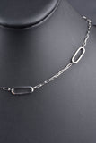 Italian Sterling Status Oval Paper Clip Necklace