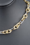 Italian Double Rolo and Oval Station Status Link Necklace