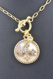 Handmade Cross, Heart or Bee Mother of Pearl Toggle Necklace