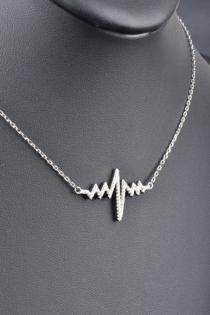 Sterling Handmade Reversible Heartbeat Love Necklace