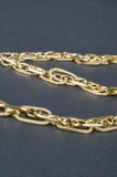 Italian Textured and Polished Interlocking Status Link Necklace