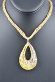 Italian Handcrafted Murano Glass Teardrop pendant with 6 Strand Murano Glass Bead Necklace