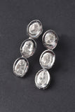 Maharaja Triple Polki Diamond Drop Earrings