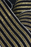 Silver Gold and Black Striped Luxury Ribbon