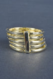 Sterling Handmade Set of 5 Stack Rings w/ Connector Bar