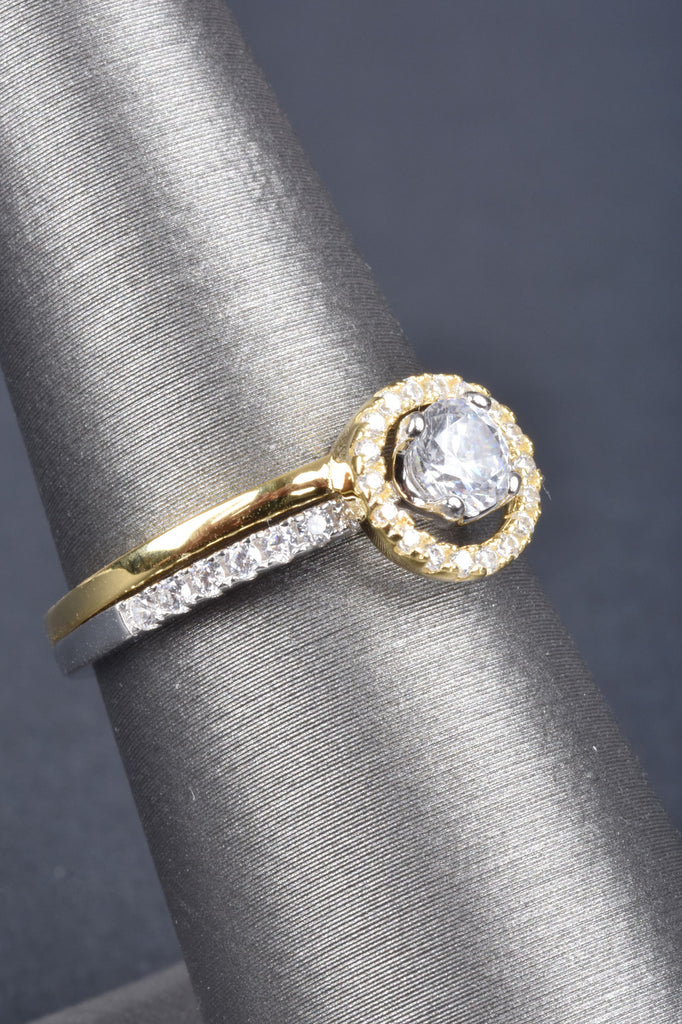 Handmade 2-In-1 Halo Border Ring with Pave Detail