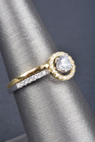 Handmade 2-In-1 Halo Border Ring with Pave Detail
