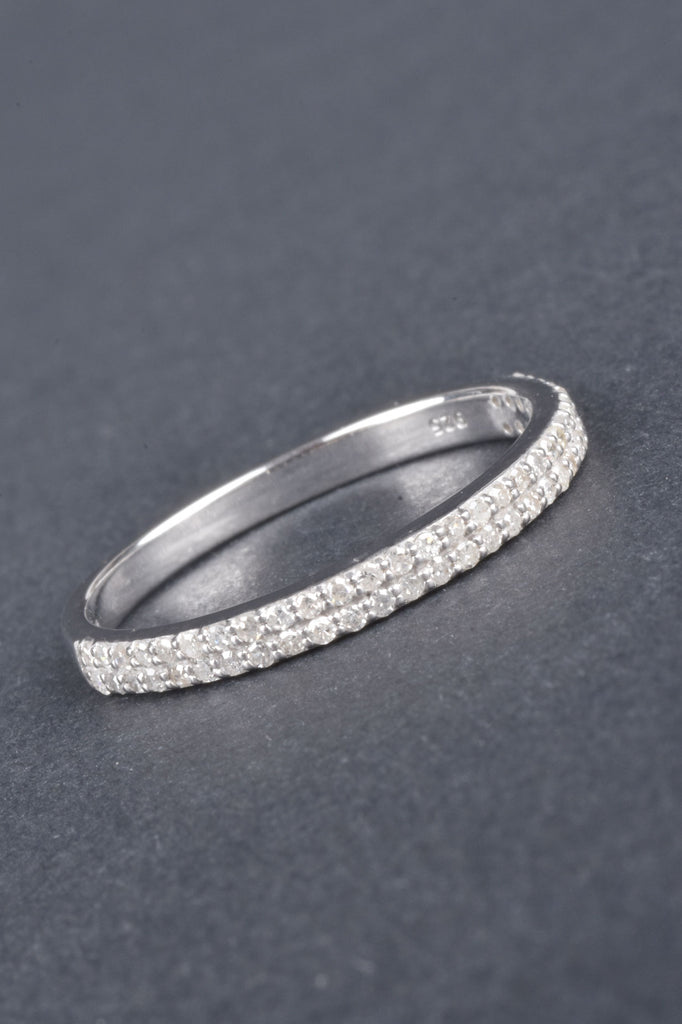 1/4ct Diamond Double Row Pave Stack Ring