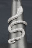 Sterling True-To-Life Pave Slithering Snake Ring