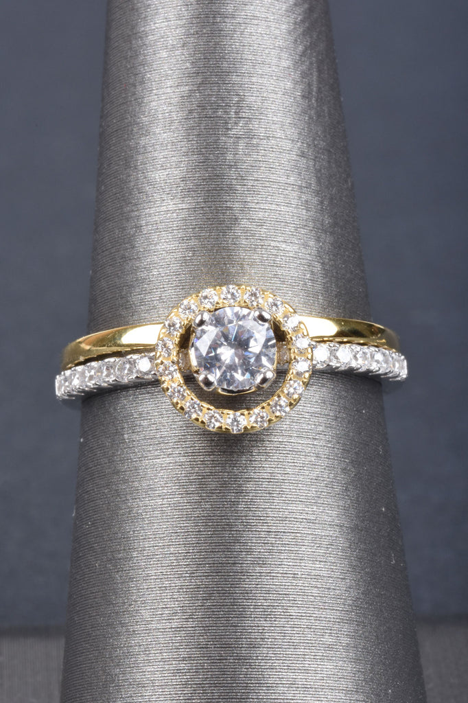 Handmade 2-In-1 Halo Border Ring with Pave Detail