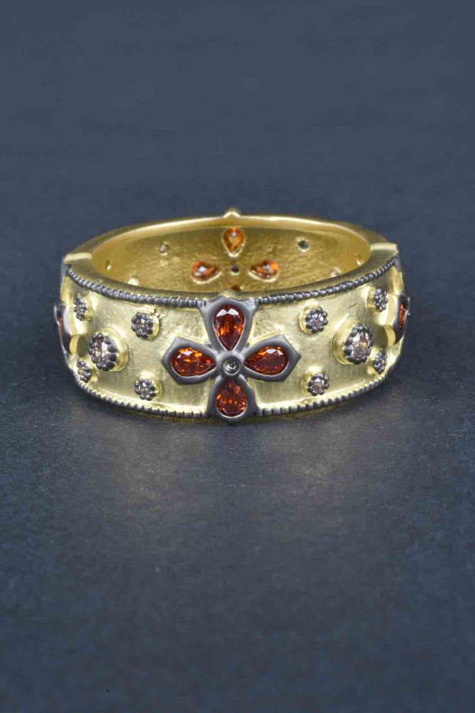 Set of 5 Designer Inspired Cross Design Mixed Stack Rings