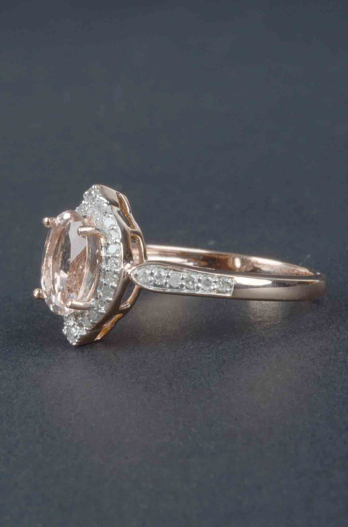 Oval Morganite and Diamond Ring