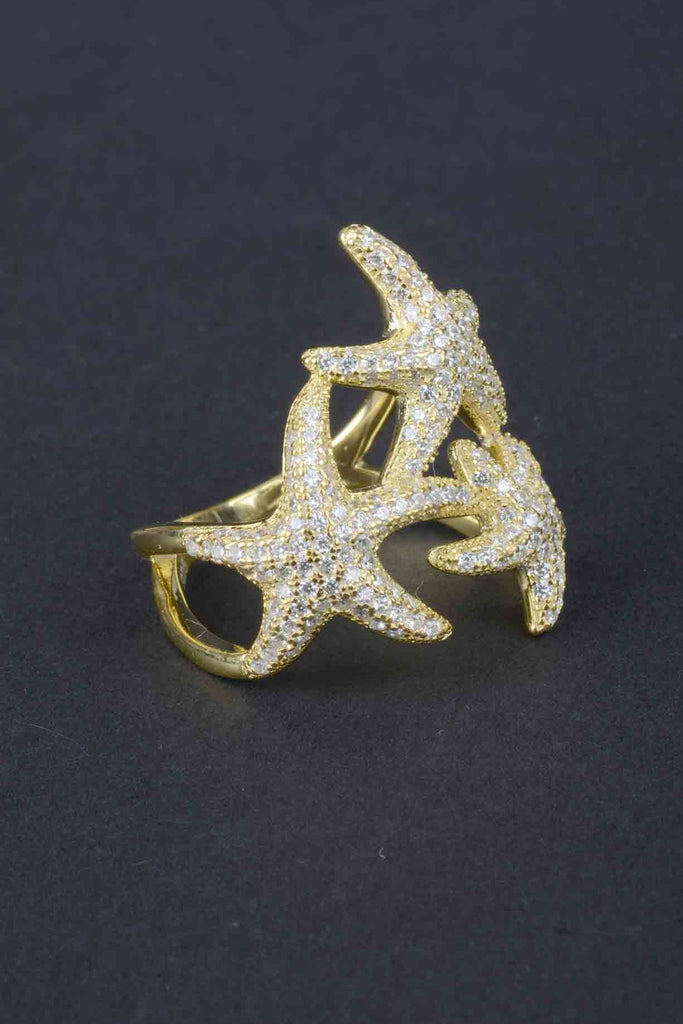 Triple Pave Starfish Ring