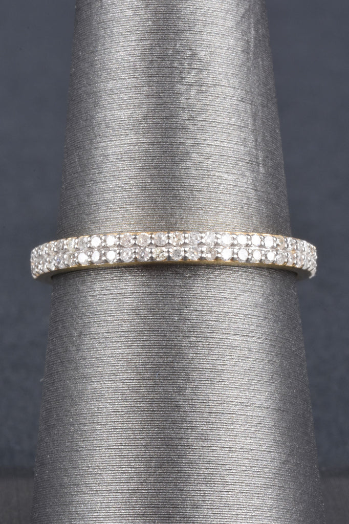 1/4ct Diamond Double Row Pave Stack Ring