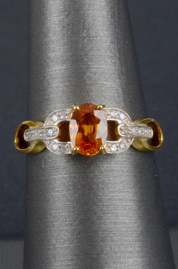 Status Design Orange Sapphire and Diamond Ring