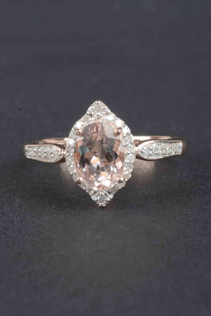 Oval Morganite and Diamond Ring