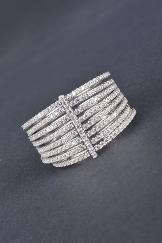 Couture Inspired Handmade Set of 5 1.85ct Diamond Stack Rings