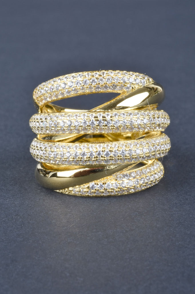Sterling Dimensional Pave Highway Design Ring