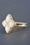 Handmade Mother of Pearl Clover Band Ring
