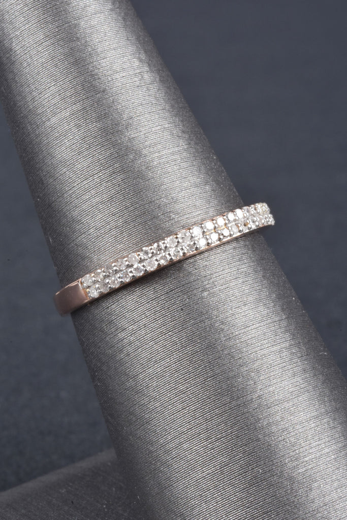 1/4ct Diamond Double Row Pave Stack Ring