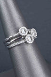 Set of 3 Solitaire Baguette and Pave Stack Rings