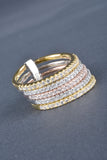 Sterling Handmade Set of 5 Stack Rings w/ Connector Bar