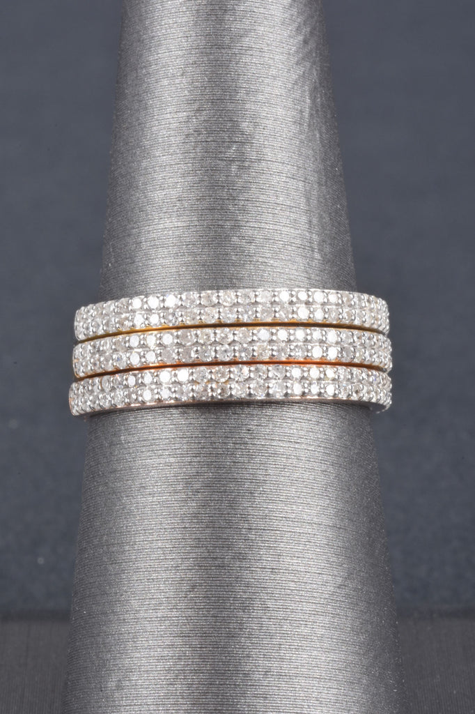 1/4ct Diamond Double Row Pave Stack Ring