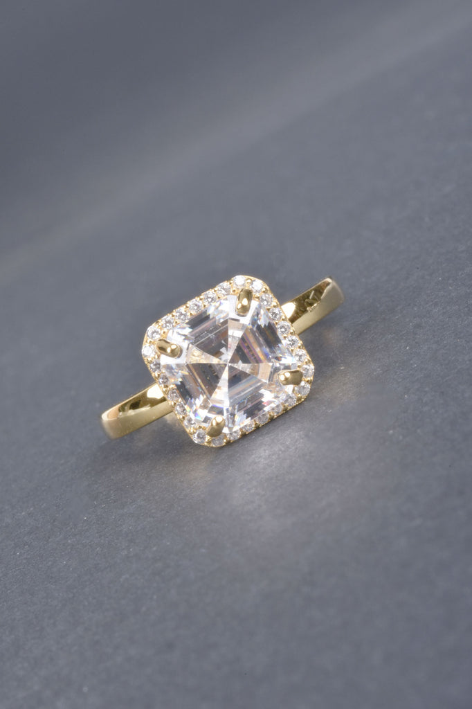 Handmade Asscher Cut Octagonal Band Ring